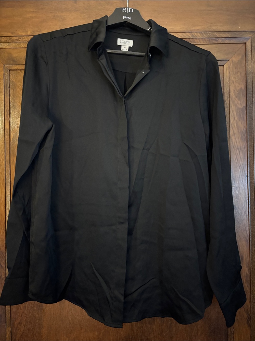 J. Crew Black Lightweight Button-Front Shirt Jacket